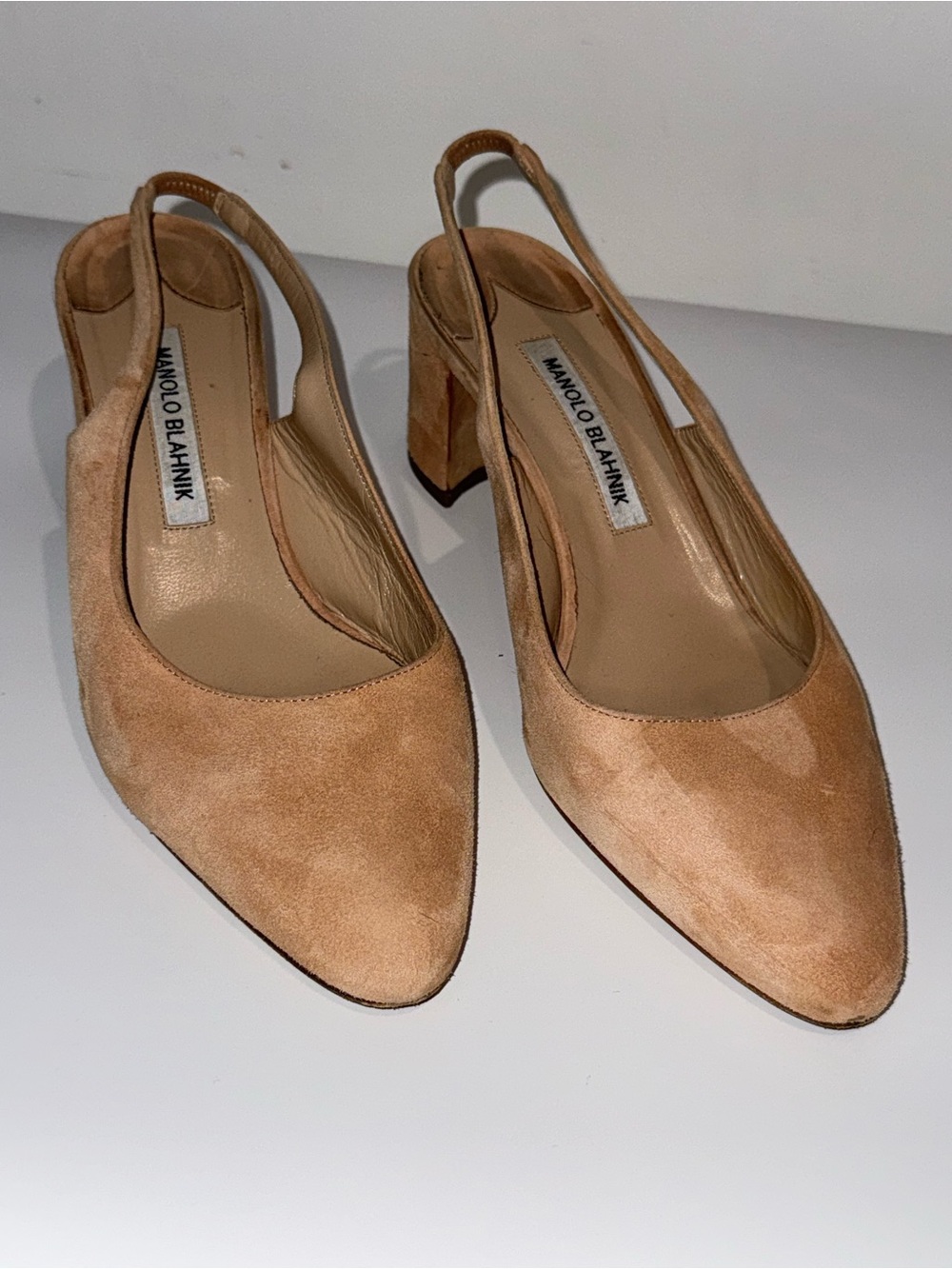 Manolo Blahnik Allurasa slingback nude side 38.5